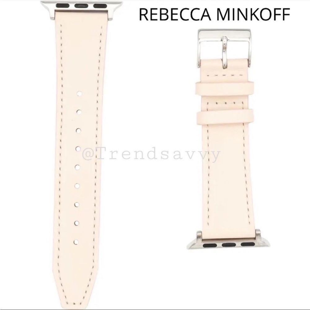 REBECCA MINKOFF Smooth Leather Watch Metal Strap Hardware Buckle 20mm Band NWT